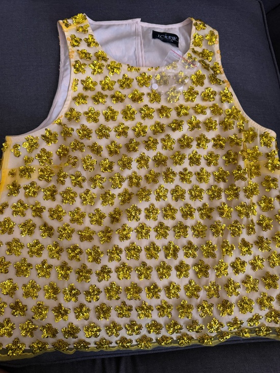 J. Crew Tops - NWT J.Crew Embellished STARS Sequin Peplum Top - Gold on Cream